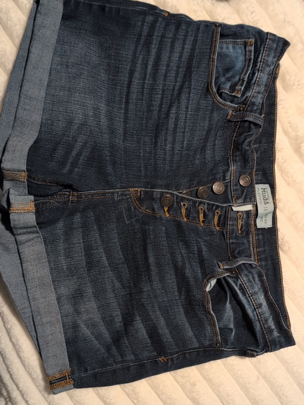Mudd Light Blue Mid-Rise Denim Shorts